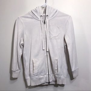 Aerie White Zip-Up Hoodie